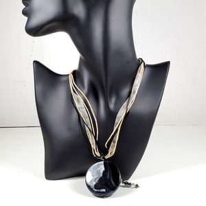 Beaded Stone Statement Necklace